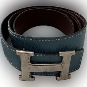 Women’s Hermes Blue Leather Belt